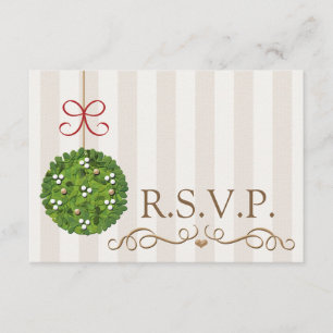 MISTLETOE WEDDING RESPONSE RSVP-KAART RSVP KAARTJE