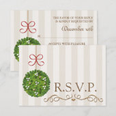 MISTLETOE WEDDING RESPONSE RSVP-KAART RSVP KAARTJE (Voorkant / Achterkant)