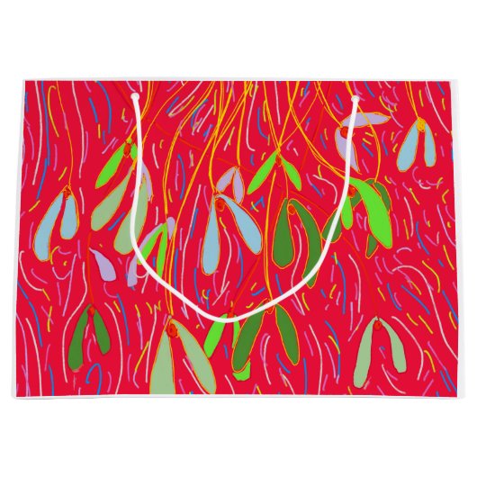 Mistletoe Whimsical, Rood Groot Cadeauzakje (Voorkant)