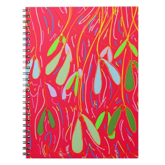 Mistletoe Whimsical, Rood Notitieboek (Voorkant)