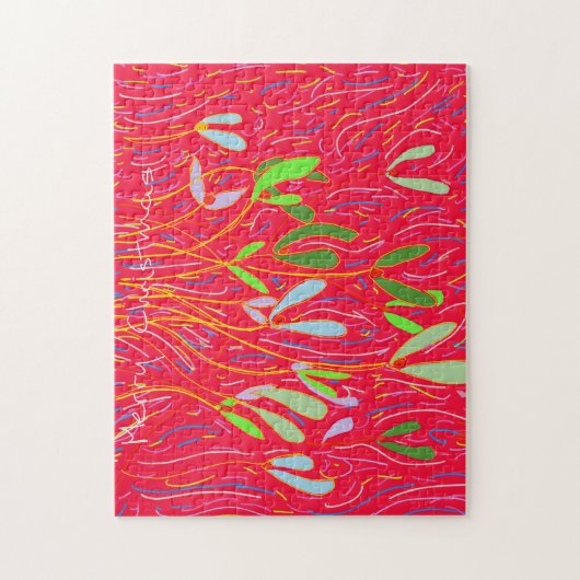Mistletoe Whimsisch, Rood Legpuzzel (Verticaal)