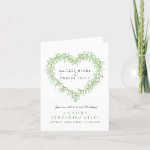 Mistletoe winter bruiloft groene witte live stream aankondiging