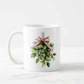 Mistletoe with Pink Ribbon Koffiemok (Links)