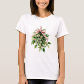 Mistletoe with Pink Ribbon T-shirt (Voorkant)