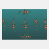 Mistletoe Wrapping Paper Flat Sheet Set van 3 (Voorkant 2)