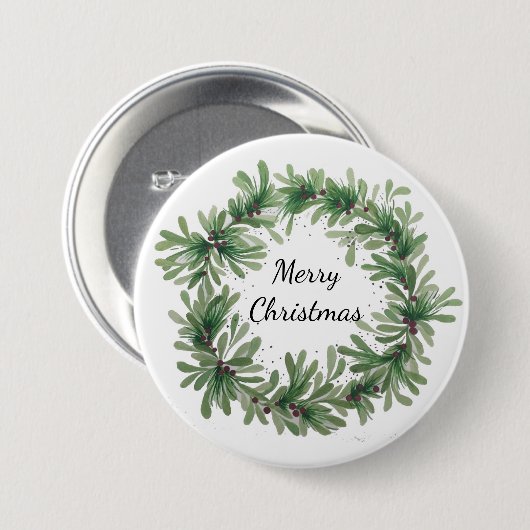 mistletoe wreatbutton ronde button 7,6 cm (Voorkant /achterkant)