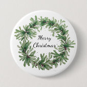 mistletoe wreatbutton ronde button 7,6 cm (Voorkant)