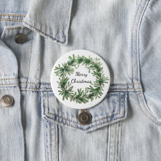 mistletoe wreatbutton ronde button 7,6 cm (In situ)