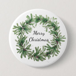 mistletoe wreatbutton ronde button 7,6 cm