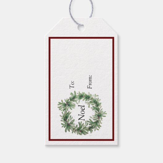 Mistletoe Wreath Cadeaulabel (Voorkant)
