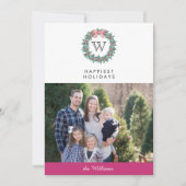 Mistletoe Wreath Christmas Feestdagen foto | roze Kaart (Voorkant)