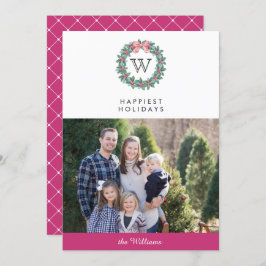 Mistletoe Wreath Christmas Feestdagen foto | roze Kaart