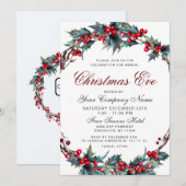 Mistletoe Wreath CORPORATE Kerst Vakantie Eva Kaart (Voorkant / Achterkant)