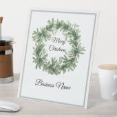 Mistletoe Wreath Reclamebord Met Voetstuk (Insitu)