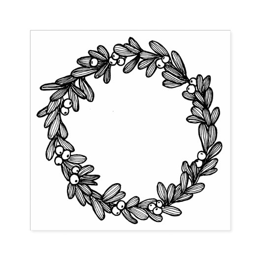 Mistletoe Wreath Rubberstempel (Afrduk)