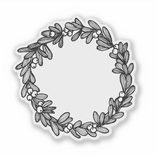 Mistletoe Wreath Sticker (Voorkant)
