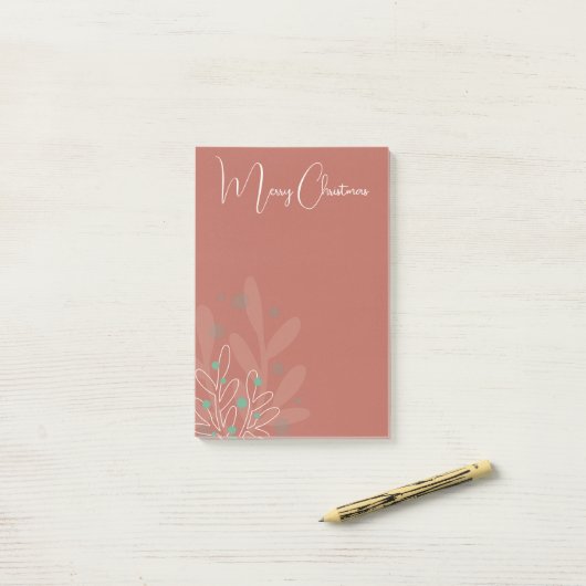 Mistletoe xmas trendy hand drawn design post-it® notes (Op bureau)