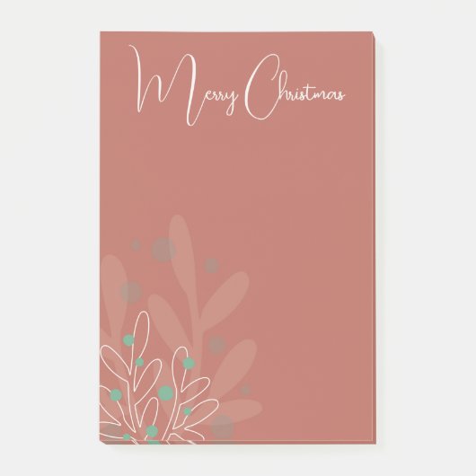 Mistletoe xmas trendy hand drawn design post-it® notes (Voorkant)