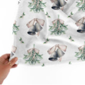 Mistletoe Zilveren Bellen Kerst  Sherpa Deken