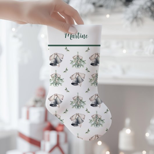 Mistletoe Zilveren Bellen Traditioneel Kleine Kerstsok