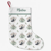 Mistletoe Zilveren Bellen Traditioneel Kleine Kerstsok (Voorkant)