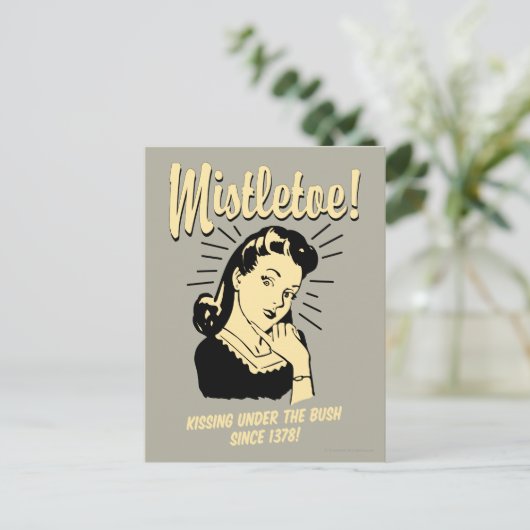 Mistletoe : zoenen onder de Struik sinds 1378 Briefkaart (Staand voorkant)