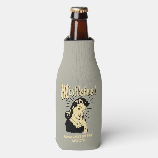 Mistletoe : zoenen onder de Struik sinds 1378 Flesjeskoeler (Fles Voorkant)