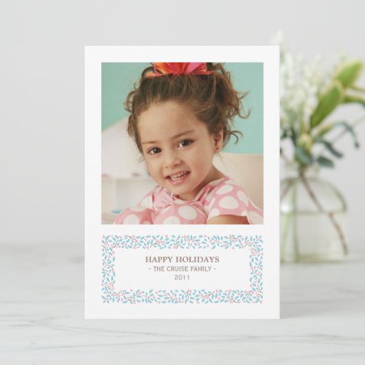 Mistletoed Kerstmis Foto Holiday Kaart (Staand voorkant)