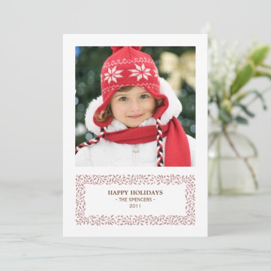 Mistletoed Kerstmis Foto Holiday Kaart (Staand voorkant)