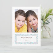 Mistletoed Kerstmis Foto Holiday Kaart (Staand voorkant)