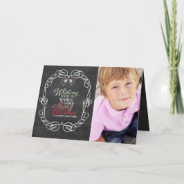 Mistletoes Foto van Merry Kerstrustic Chalkboard Feestdagen Kaart