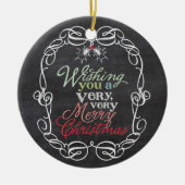 Mistletoes Foto van Merry Kerstrustic Chalkboard Keramisch Ornament (Voorkant)