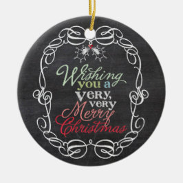 Mistletoes Foto van Merry Kerstrustic Chalkboard Keramisch Ornament
