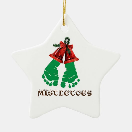 Mistletoes kerstversiering keramisch ornament (Voorkant)