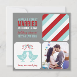 Mistletoes Kissing Chicks Mr. and Mrs. Photo Weddi Feestdagenkaart