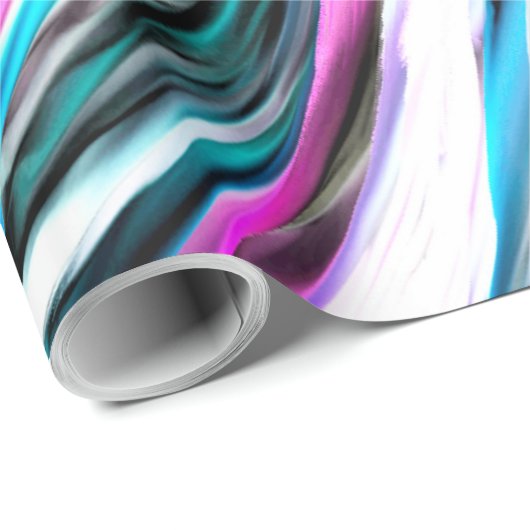 Misto de gradiente e chuviscado, ciano e roze cadeaupapier (Rol Hoek)