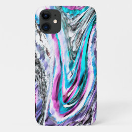 Misto de gradiente e chuviscado, ciano e roze Case-Mate iPhone case