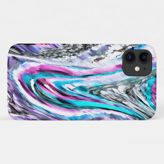 Misto de gradiente e chuviscado, ciano e roze Case-Mate iPhone case (Achterkant (horizontaal))