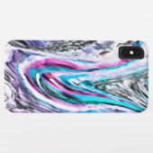 Misto de gradiente e chuviscado, ciano e roze Case-Mate iPhone case (Achterkant (horizontaal))