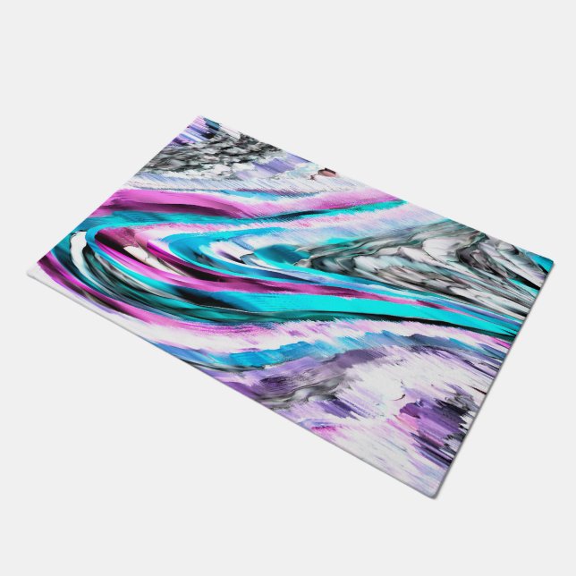 Misto de gradiente e chuviscado, ciano e roze deurmat (Schuin)