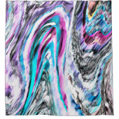 Misto de gradiente e chuviscado, ciano e roze douchegordijn (Voorkant)