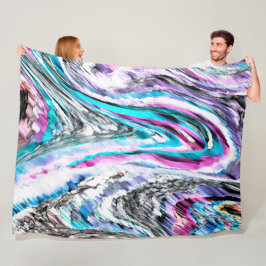 Misto de gradiente e chuviscado, ciano e roze fleece deken