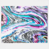 Misto de gradiente e chuviscado, ciano e roze fleece deken (Voorkant (Horizontaal))