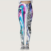 Misto de gradiente e chuviscado, ciano e roze leggings (Voorkant)
