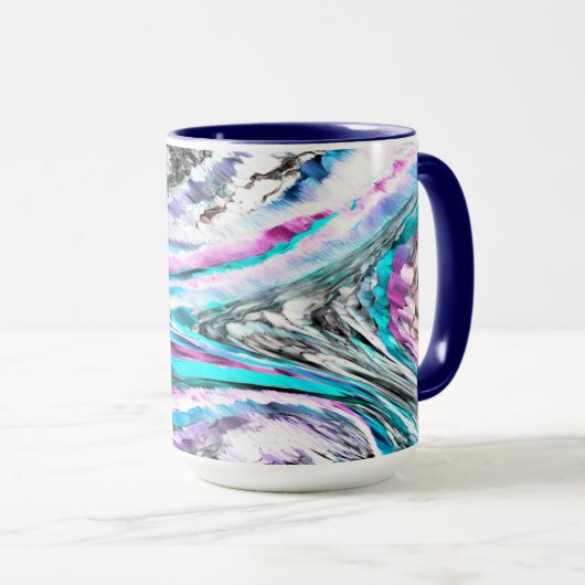 Misto de gradiente e chuviscado, ciano e roze mok (Voorkant rechts)