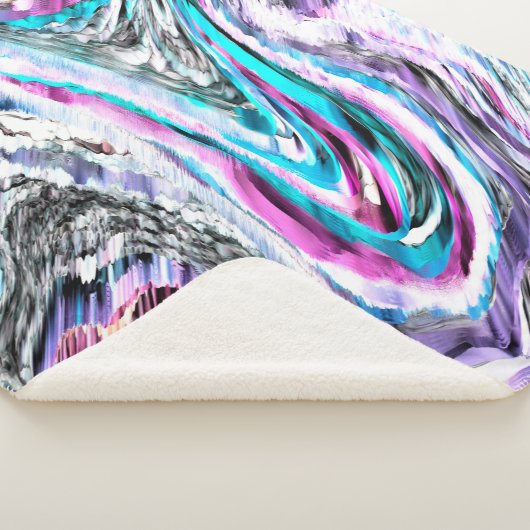 Misto de gradiente e chuviscado, ciano e roze sherpa deken (3/4)