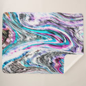 Misto de gradiente e chuviscado, ciano e roze sherpa deken (Voorkant (horizontaal))