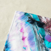 Misto de gradiente e chuviscado, ciano e roze strandlaken (In situ)