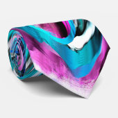 Misto de gradiente e chuviscado, ciano e roze stropdas (Opgerold)