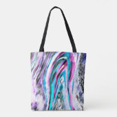 Misto de gradiente e chuviscado, ciano e roze tote bag (Achterkant)